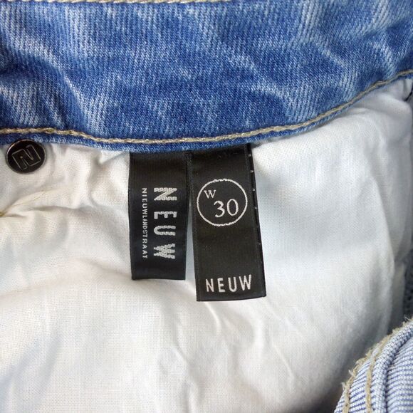 Neuw Ray Denim Shorts Mens 30 Light Blue Axis 30X8.5 Rolled Cuff Grunge Summer - Picture 12 of 15